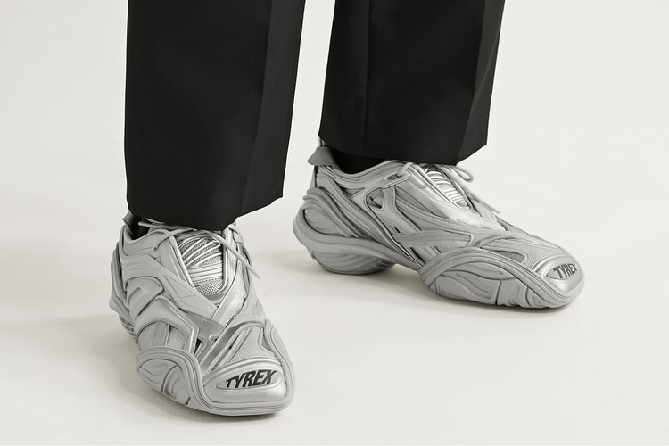 Balenciaga Serves Its Anatomical Tyrex Sneaker in Flashy Silver Hues
