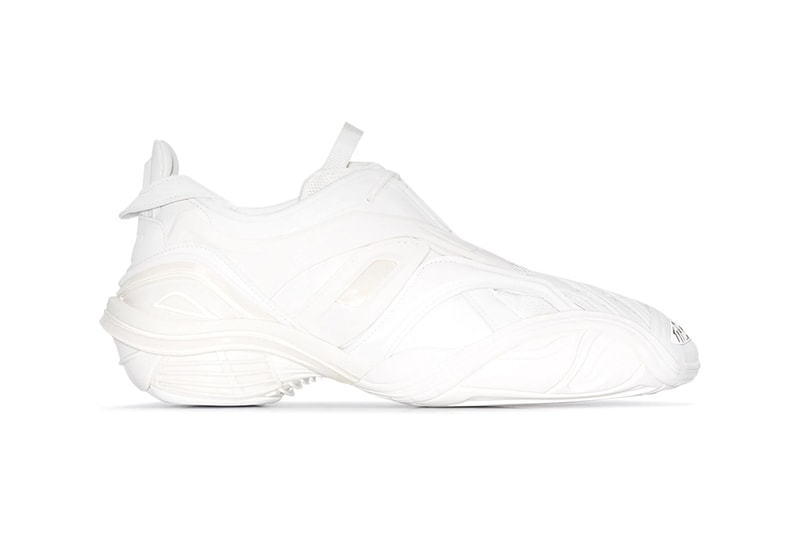 Balenciaga Tyres Sneaker Triple White Footwear Release Drop Date Information Closer Look Browns Menswear Futuristic Shoe Demna Gvasalia 