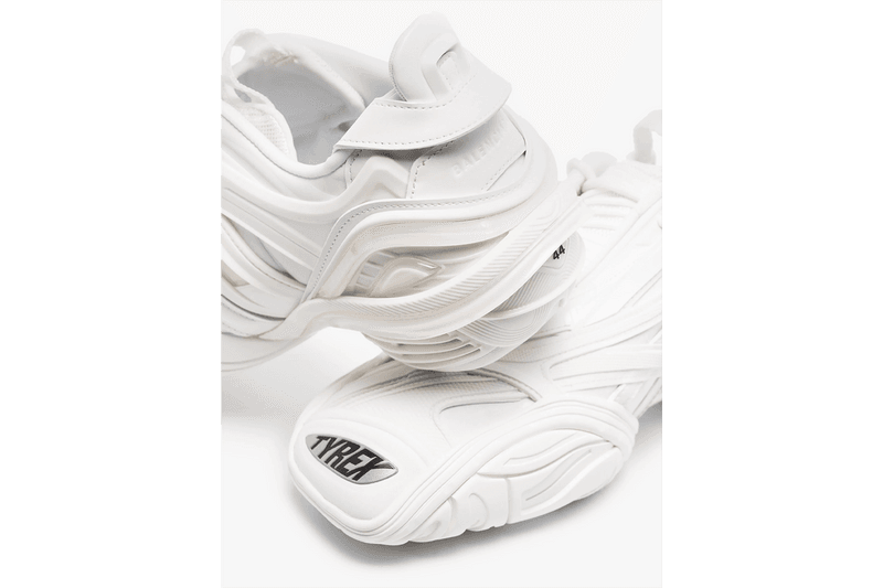Balenciaga Tyres Sneaker Triple White Footwear Release Drop Date Information Closer Look Browns Menswear Futuristic Shoe Demna Gvasalia 