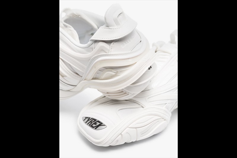 Balenciaga Tyres Sneaker Triple White Footwear Release Drop Date Information Closer Look Browns Menswear Futuristic Shoe Demna Gvasalia 