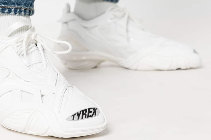 Balenciaga Tyres Sneaker Triple White Footwear Release Drop Date Information Closer Look Browns Menswear Futuristic Shoe Demna Gvasalia