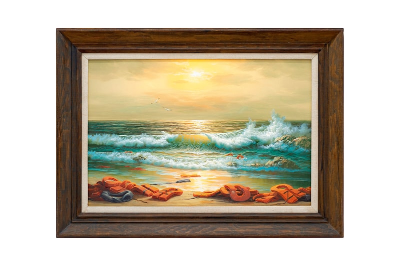 banksy Sothebys Mediterranean Sea view 2017 artwork graffiti street art children's hospital stroke unit auction raise money
