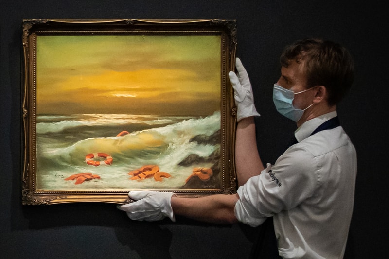 banksy meditarranean sea view sothebys auction results prices artworks sale 