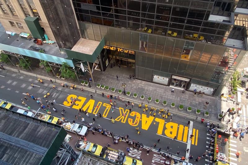 black lives matter mural trump tower mayor bill de blasio new york city artworks street art