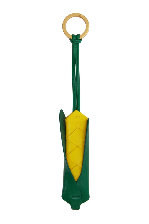 Bottega Veneta Fruit, Vegetable Intrecciato Keychains produce weave corn pineapple pepper