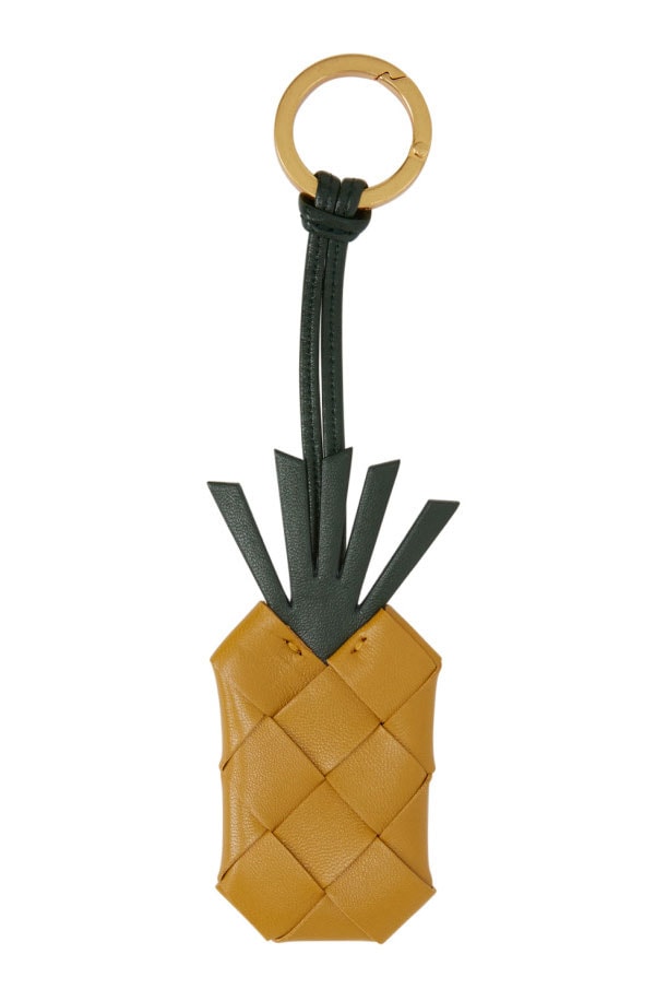 Bottega Veneta Fruit, Vegetable Intrecciato Keychains produce weave corn pineapple pepper
