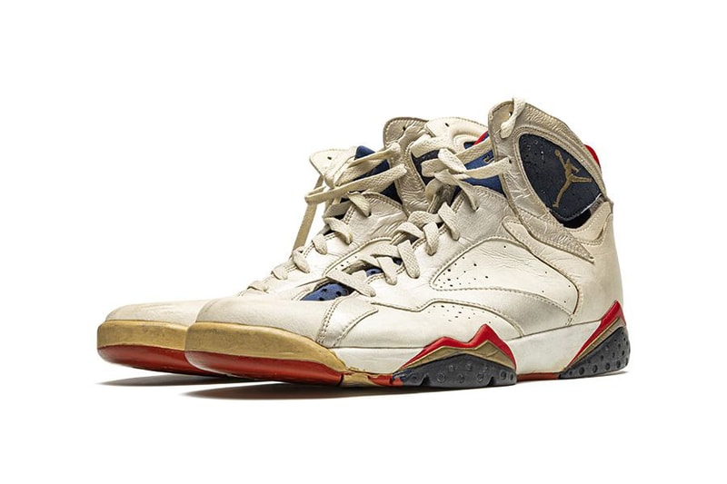 Christie's and Stadium Goods Jordan Sneaker Auction michael jordan Air Jordan 14 “Chicago" practice-worn Air Jordan 7 “Olympic” Player Exclusive game-worn Air Ship