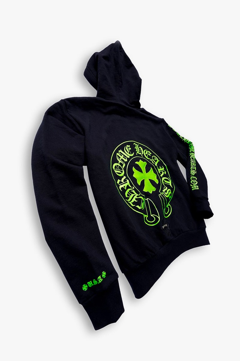 Chrome Hearts Hoodie Online Release Black Neon Green Buy Price Info