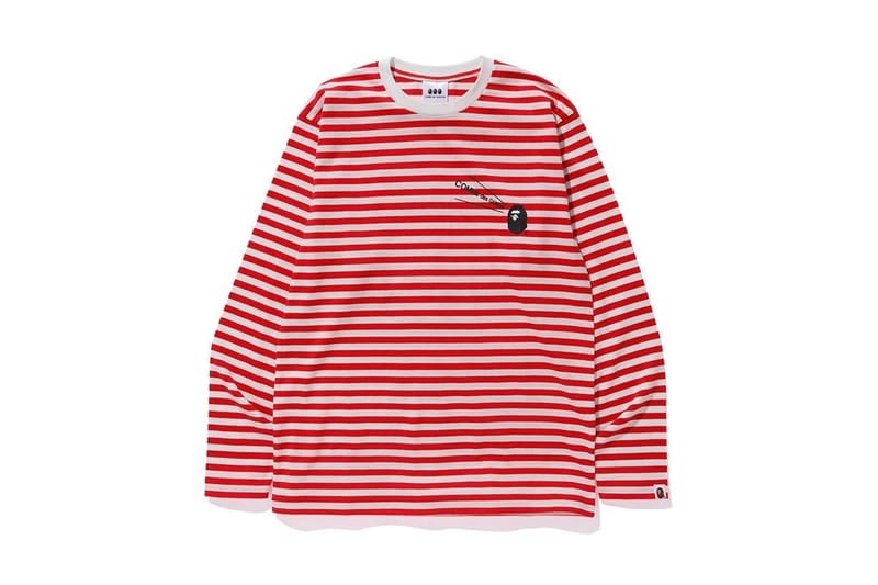 striped bape shirt