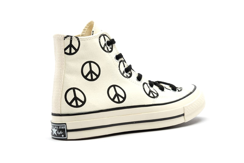 Converse Chuck Taylor All Star Hi "Peace" Release Information Closer Look Footwear Sneaker Drops Hippy Sign Egret Black Shoes Classic 