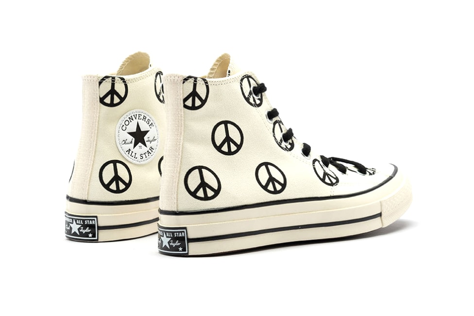 Converse Chuck Taylor All Star Hi "Peace" Release Information Closer Look Footwear Sneaker Drops Hippy Sign Egret Black Shoes Classic 