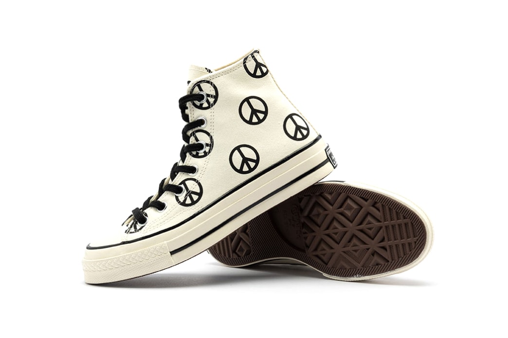 Converse Chuck Taylor All Star Hi "Peace" Release Information Closer Look Footwear Sneaker Drops Hippy Sign Egret Black Shoes Classic 