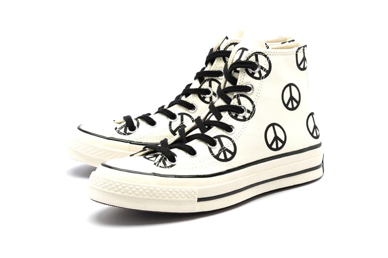 Converse Chuck Taylor All Star Hi "Peace" Release Information Closer Look Footwear Sneaker Drops Hippy Sign Egret Black Shoes Classic 