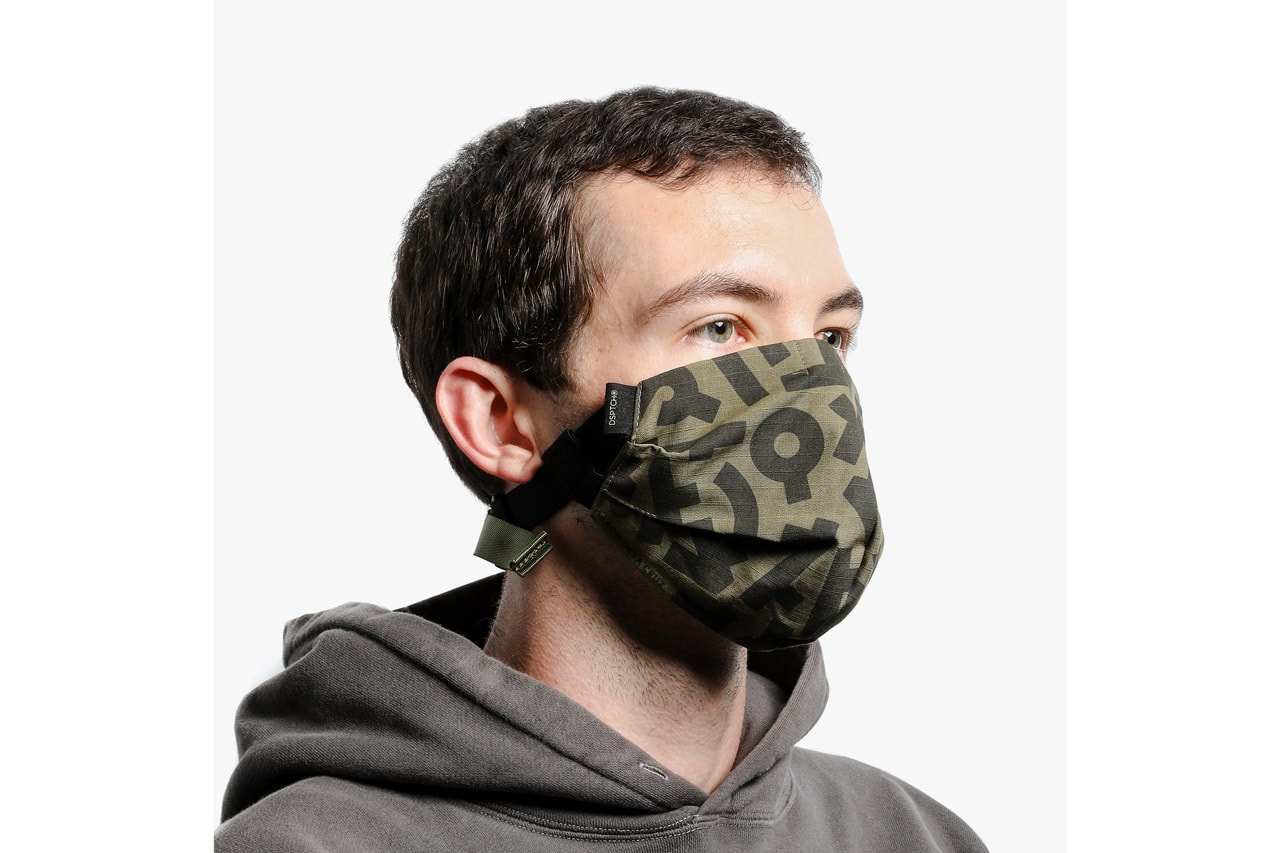 Aaron De La Cruz x DSPTCH Face Mask Release special edition single strap ArtEsteem Border Kindness green black cotton bandana style face covering
