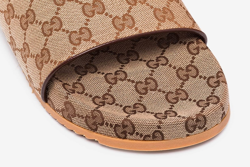 Gucci GG Supreme Sandals Brown menswear streetwear spring summer 2020 collection ss20 footwear slides