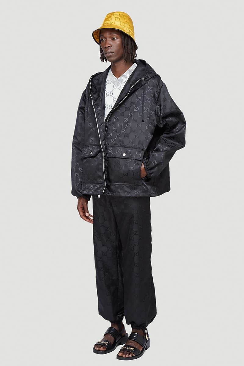 Gucci Eco-Nylon Jacquard Jacket & Track Pants In Orange & Black GG Alessandro Michele LN-CC FW20 Collection Sustainability ECONYL Shell Suits 1980s 1990s