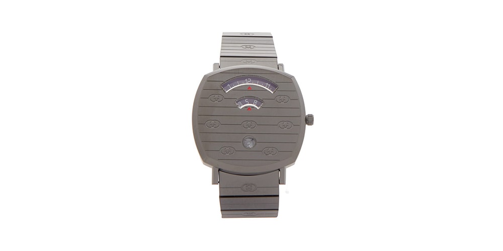 Designer Gucci Embossed Leather Watch Strap - Gray Gucci 20mm x 18mm Gray Alligator Leather Watch Band Strap  main image 3