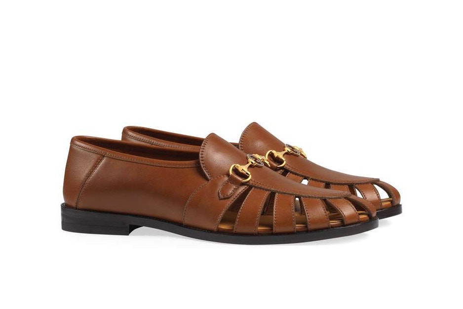 Gucci Brown Men's Loafer With Horsebit collapsible heel leather sandal tan uncle slide john cletta cletas cleta
