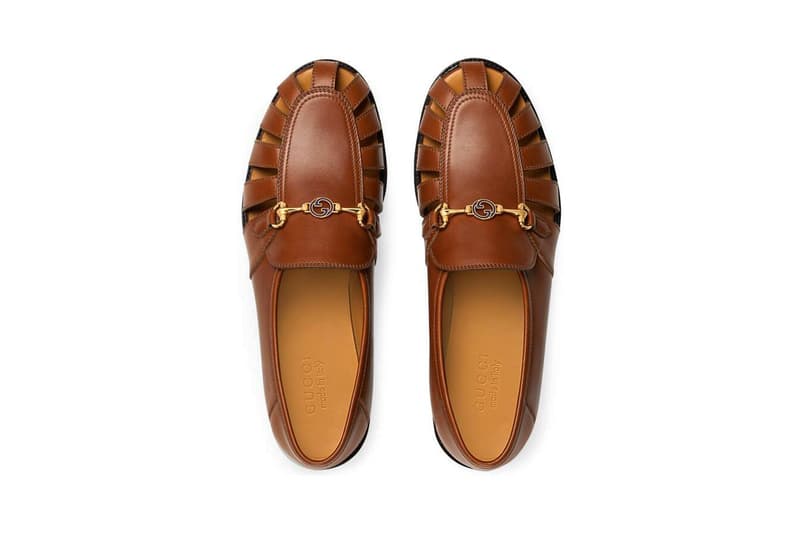 Gucci Brown Men's Loafer With Horsebit collapsible heel leather sandal tan uncle slide john cletta cletas cleta