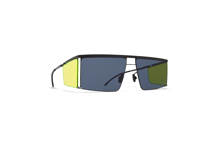 MYKITA and Helmut Lang Sunglasses Collection eyewear collaboration spring/summer 2020 runway HL001 HL002 neon yellow pink blue black white frames