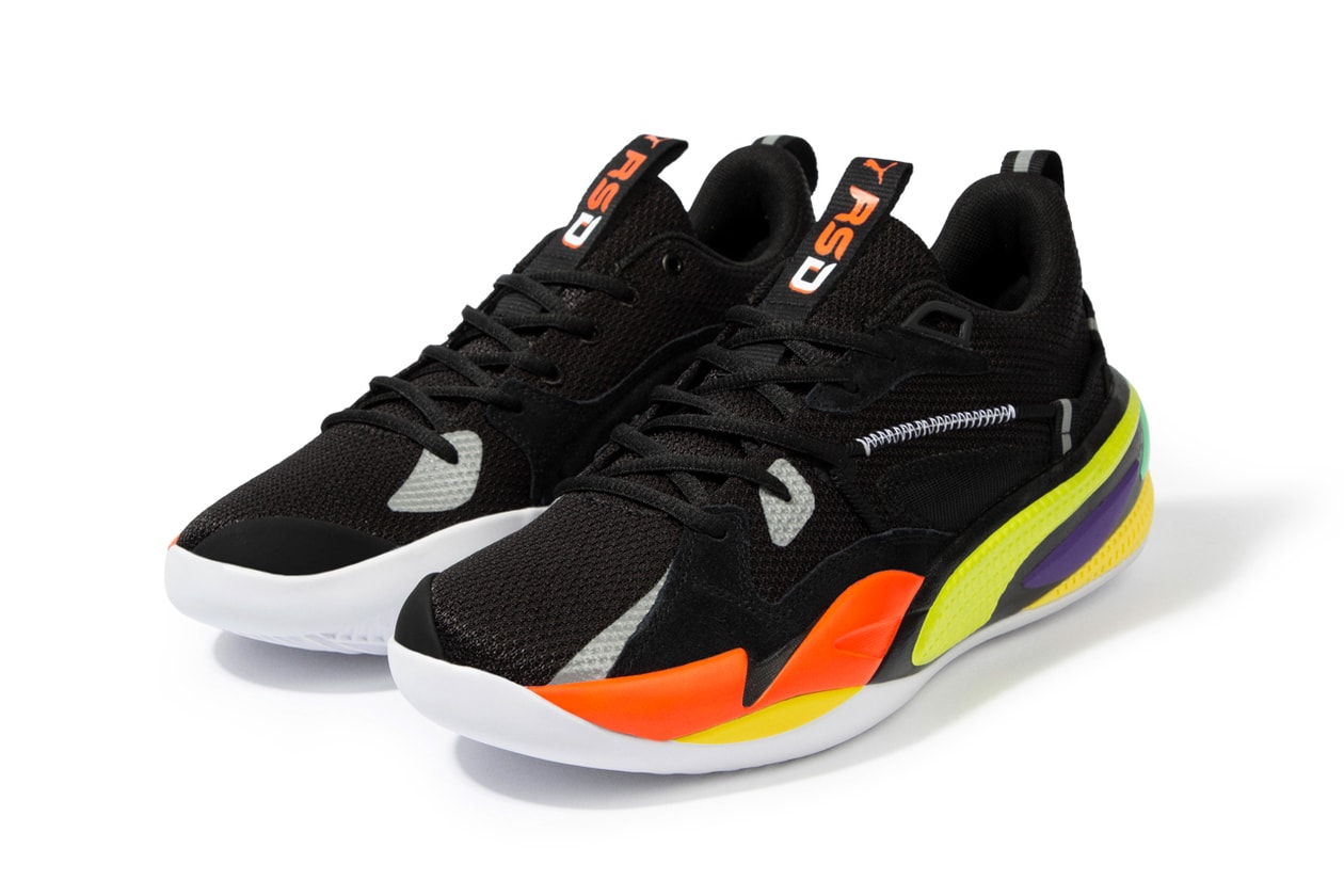 j cole puma hoops rs dreamer basketball shoe black green yellow purple red dreamville official release date info photos price store list buying guide