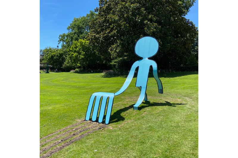 Jean Jullien Jardin des Plantes Exhibition Sculpture Garden Installation La Coiffe Le Ratisseur Les Enrouleurs L’Arroseur figures plants trees