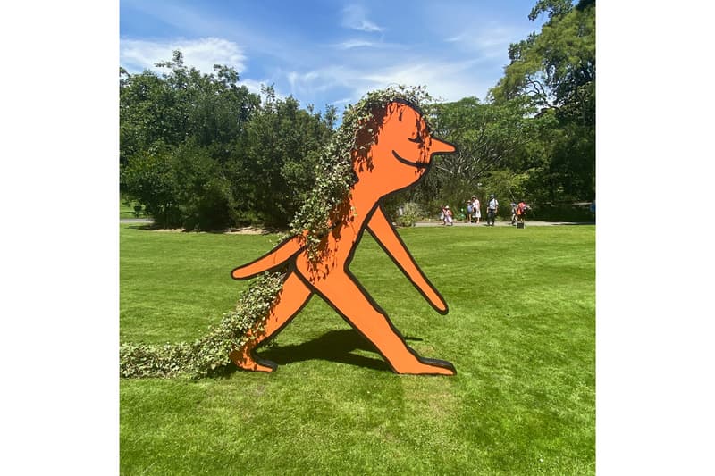 Jean Jullien Jardin des Plantes Exhibition Sculpture Garden Installation La Coiffe Le Ratisseur Les Enrouleurs L’Arroseur figures plants trees