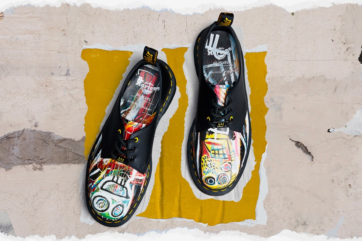  Jean Michel Basquiat Dr Martens Collection shoes boots footwear art New York Classic shoes 1460 abstract 1461 dustheads beat bop graffiti