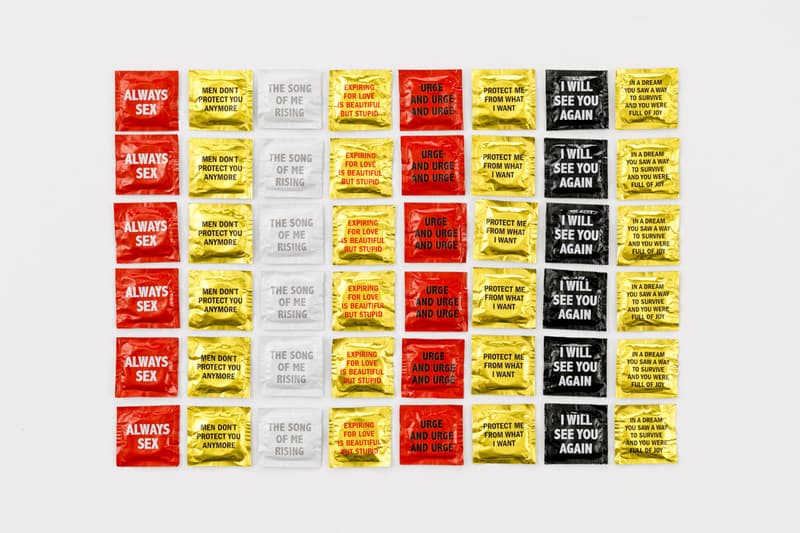 Jenny Holzer and Avant Arte Limited Edition Work 'URGE AND URGE AND URGE' glass jar condoms AIDS New York City AIDS Memorial walt whitman