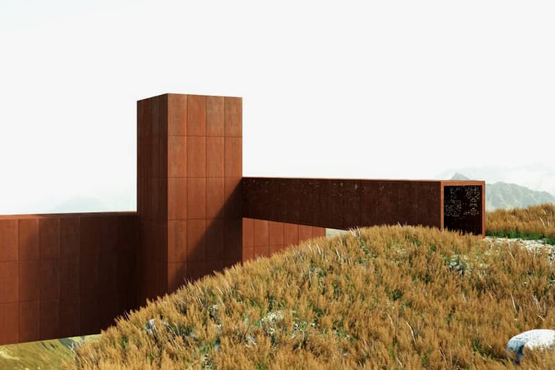 axis mundi XYZ House Takes the Shape of a Corten Steel Cruciform John Beckmann architecture homes houses Wengen, Switzerland