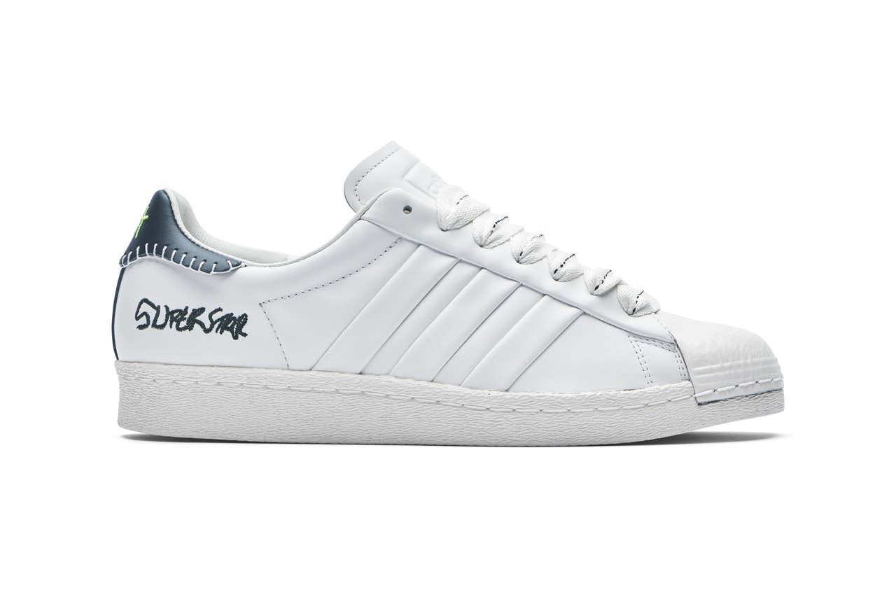 Jonah Hill x adidas Originals Superstar Release Information Drop Date Footwear Three Stripes Sneakers White Black Neon Green Shell Toe JH collaboration actor director core off night