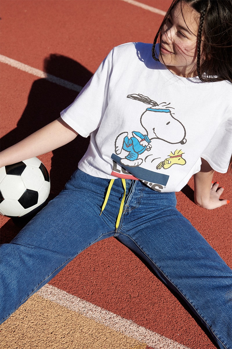 Levis Peanuts Summer 2020 Collection release info unisex football tees reversible bucket hats oversized crewneck sweatshirts tracksuit
