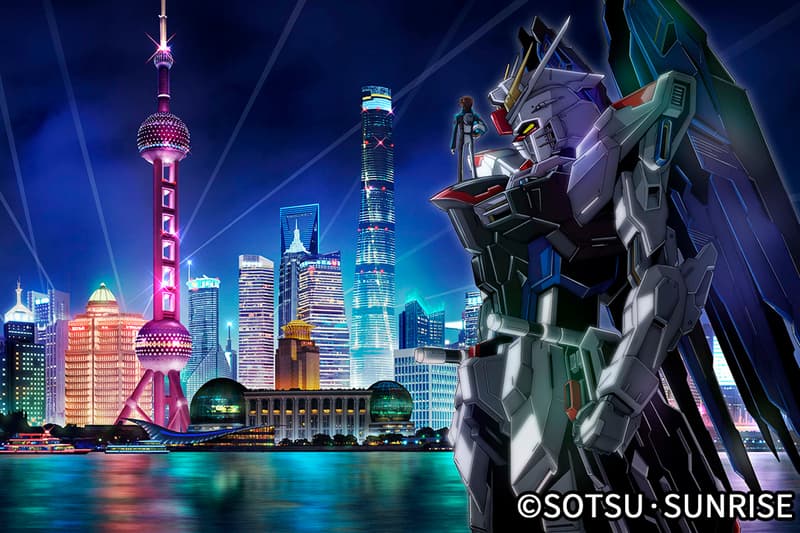 Life-Size Freedom Gundam Statue Project Mitsui Shopping Park LaLaport Jinqiao Shanghai Info Seed