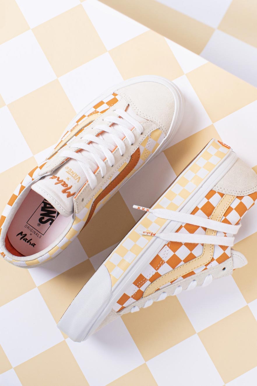 Maha x Vault by Vans OG Style 36 LX Amsterdam Orange Tompouce Marshmallow Amberglow True White sneakers shoes old skool