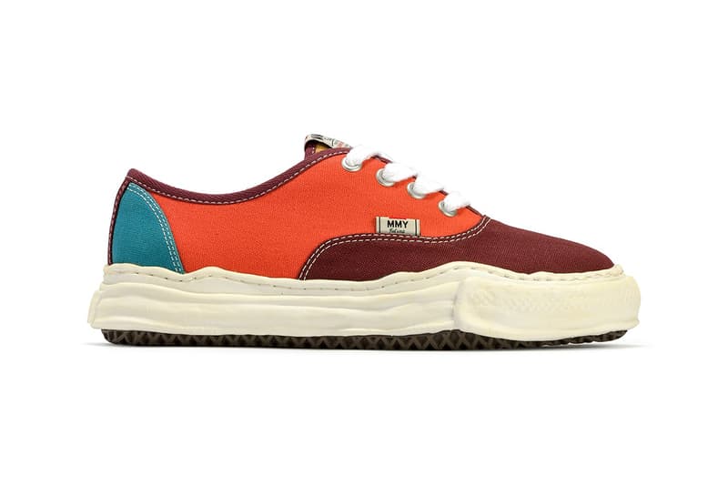 Maison Mihara Yasuhiro Fall/Winter 2020 Sneakers Original Sole Overdyed Lowcut Printed Canvas Footwear Drop Release Information Closer Look