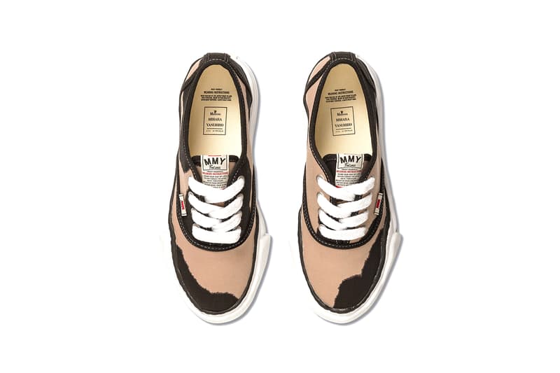 Maison Mihara Yasuhiro Fall/Winter 2020 Sneakers Original Sole Overdyed Lowcut Printed Canvas Footwear Drop Release Information Closer Look