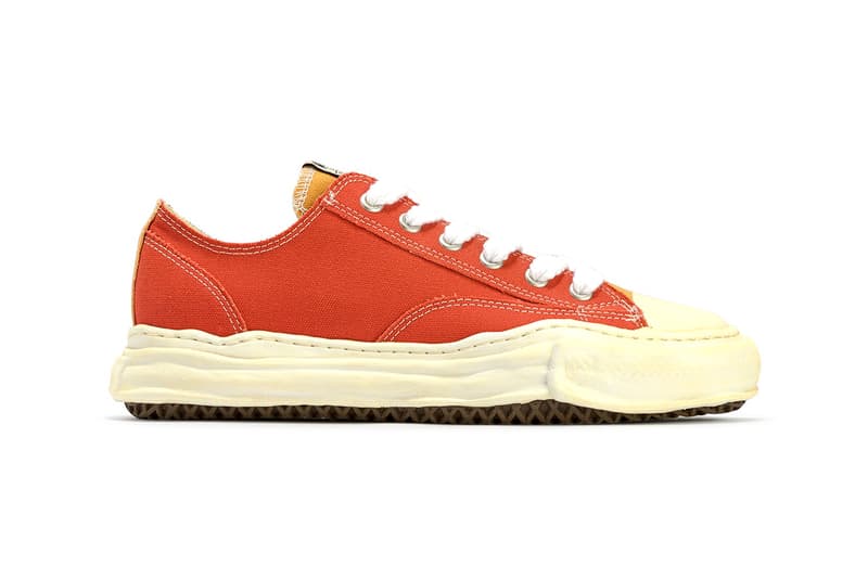 Maison Mihara Yasuhiro Fall/Winter 2020 Sneakers Original Sole Overdyed Lowcut Printed Canvas Footwear Drop Release Information Closer Look