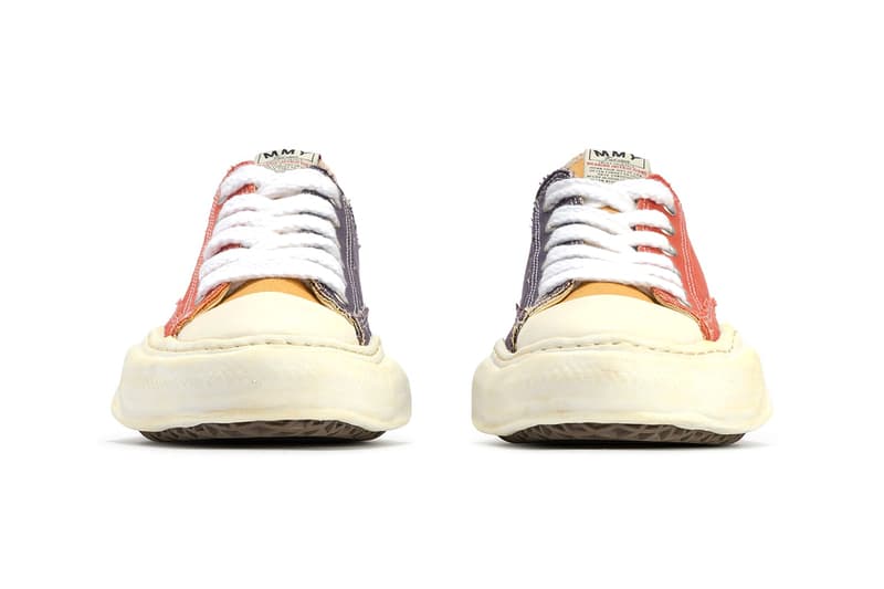 Maison Mihara Yasuhiro Fall/Winter 2020 Sneakers Original Sole Overdyed Lowcut Printed Canvas Footwear Drop Release Information Closer Look