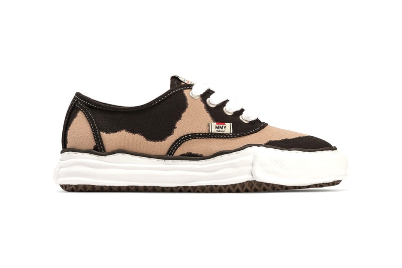Maison Mihara Yasuhiro Fall/Winter 2020 Sneakers Original Sole Overdyed Lowcut Printed Canvas Footwear Drop Release Information Closer Look 