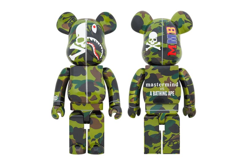 mastermind JAPAN BAPE 1000 Percent Green Camo Bearbrick Medicom Toy figures toys accessories mmb camouflage