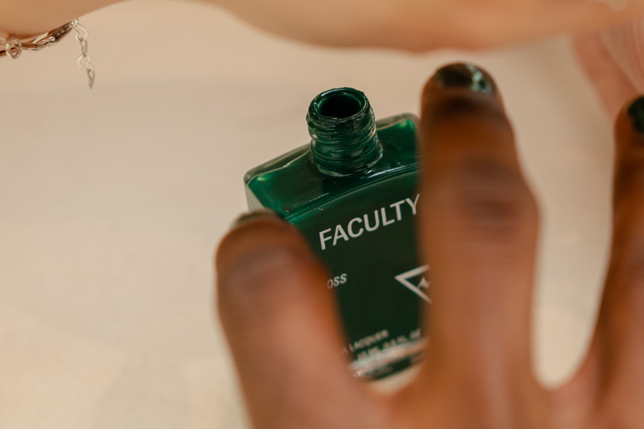 mens skincare grooming cosmetics gen z masculinity feminism makeup nail polish moss green faculty umar elbably fenton jagedo streetwear first second third wave feminisim masculinity release date info photos price store list buying guide 