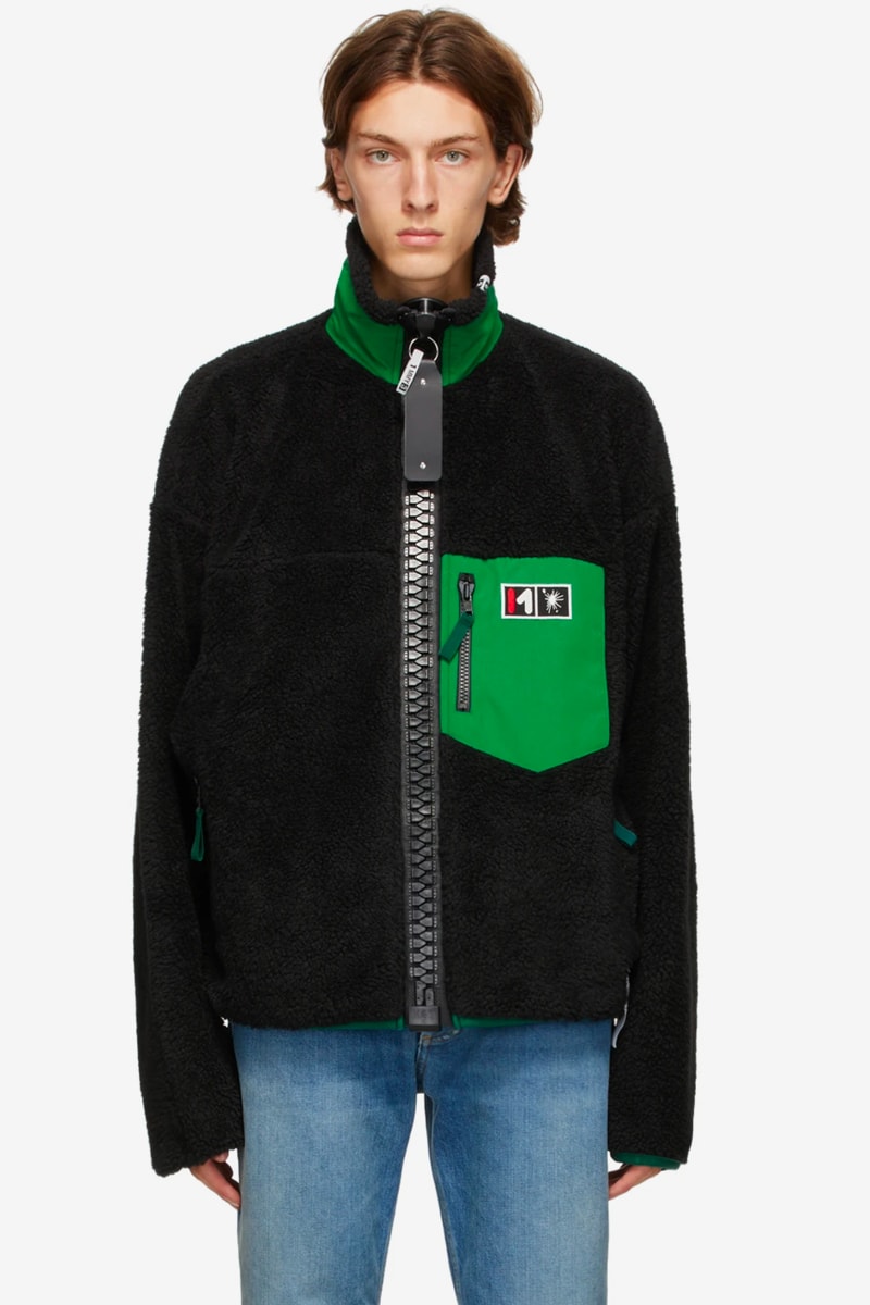 Miharayasuhiro Black Boa Zip-Up Jacket Release JAckets outerwear fleece SSENSE Maison Mihara Yasuhiro
