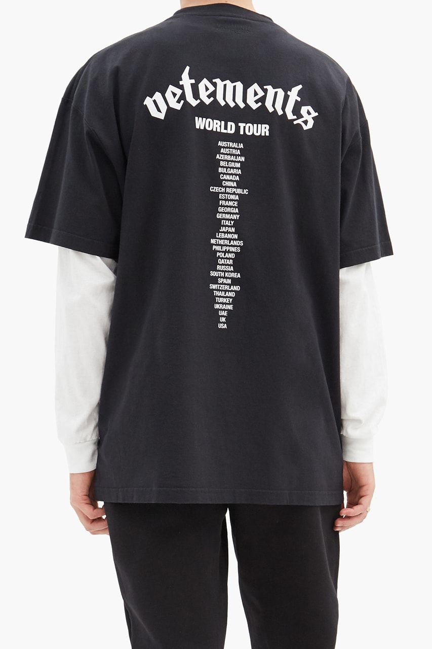 Motörhead x Vetements T-Shirt & Shorts Release Information Closer Look Drop Guram Gvasalia Black 2010 World Tour Heavy Metal Band Tee Album Cover Artwork 'The Wörld Is Yours'