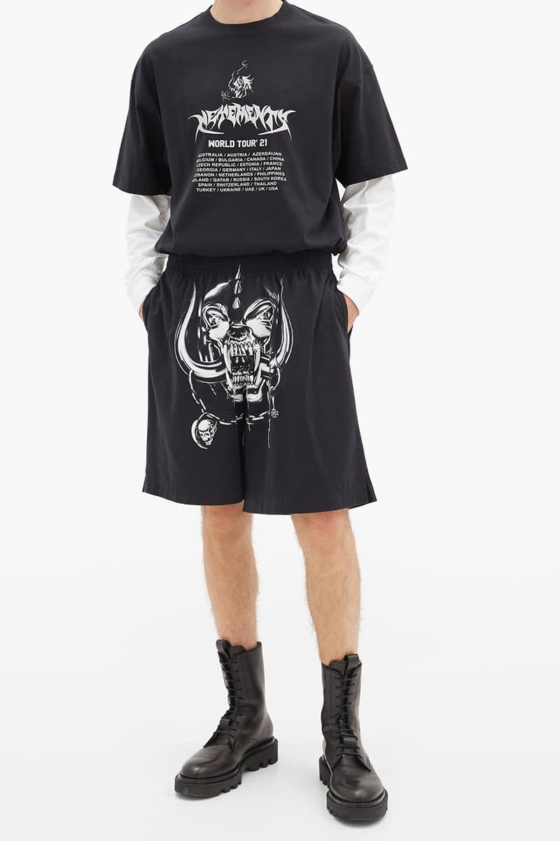 Motörhead x Vetements T-Shirt & Shorts Release Information Closer Look Drop Guram Gvasalia Black 2010 World Tour Heavy Metal Band Tee Album Cover Artwork 'The Wörld Is Yours'