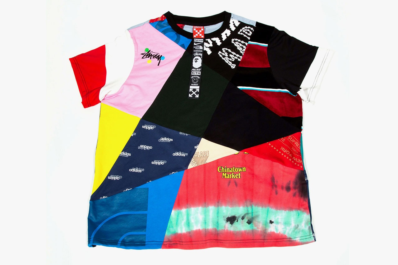 MSCHF X $1010.10 USD Patchwork Collab T-Shirts impossible bape stussy the north face adidas nike kith chinatown market palace off white supreme release date info buy july 13 2020