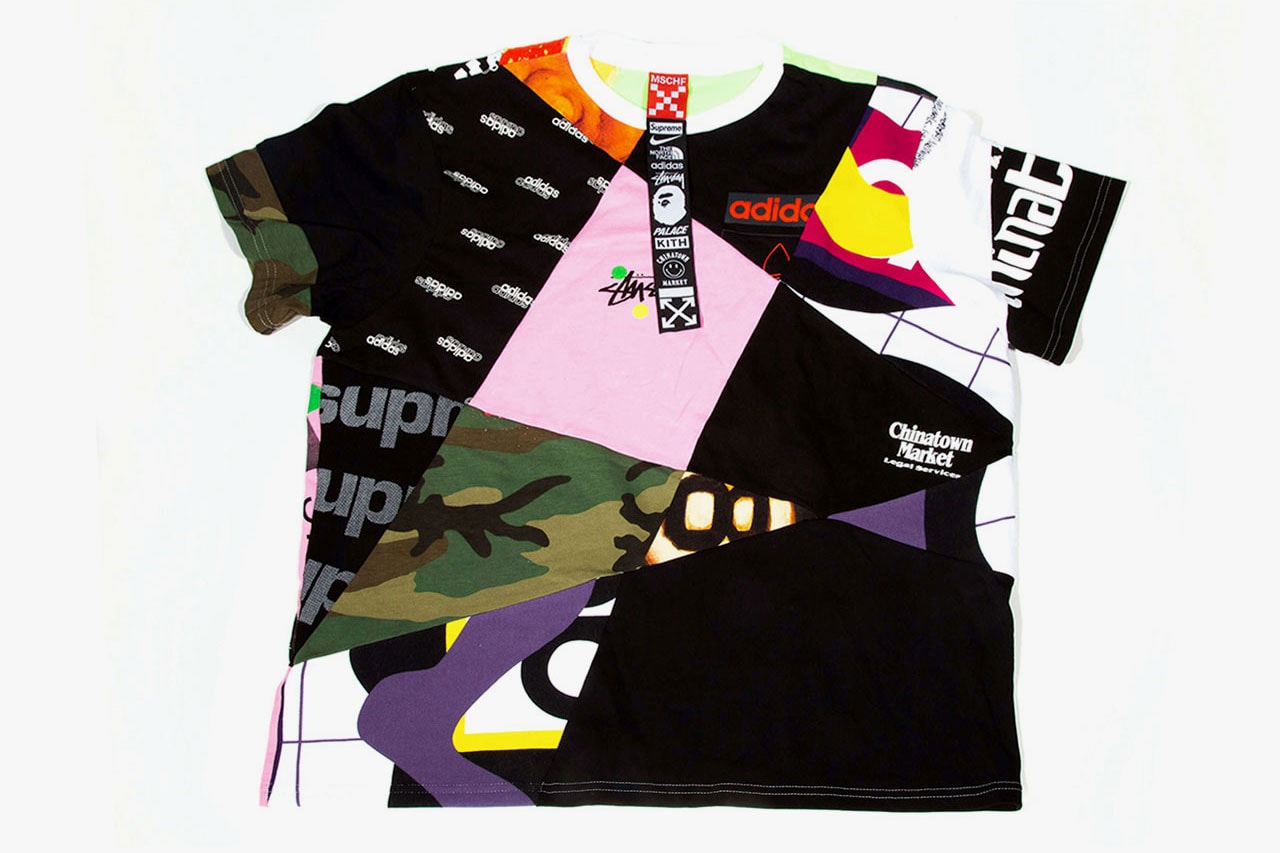MSCHF X $1010.10 USD Patchwork Collab T-Shirts impossible bape stussy the north face adidas nike kith chinatown market palace off white supreme release date info buy july 13 2020