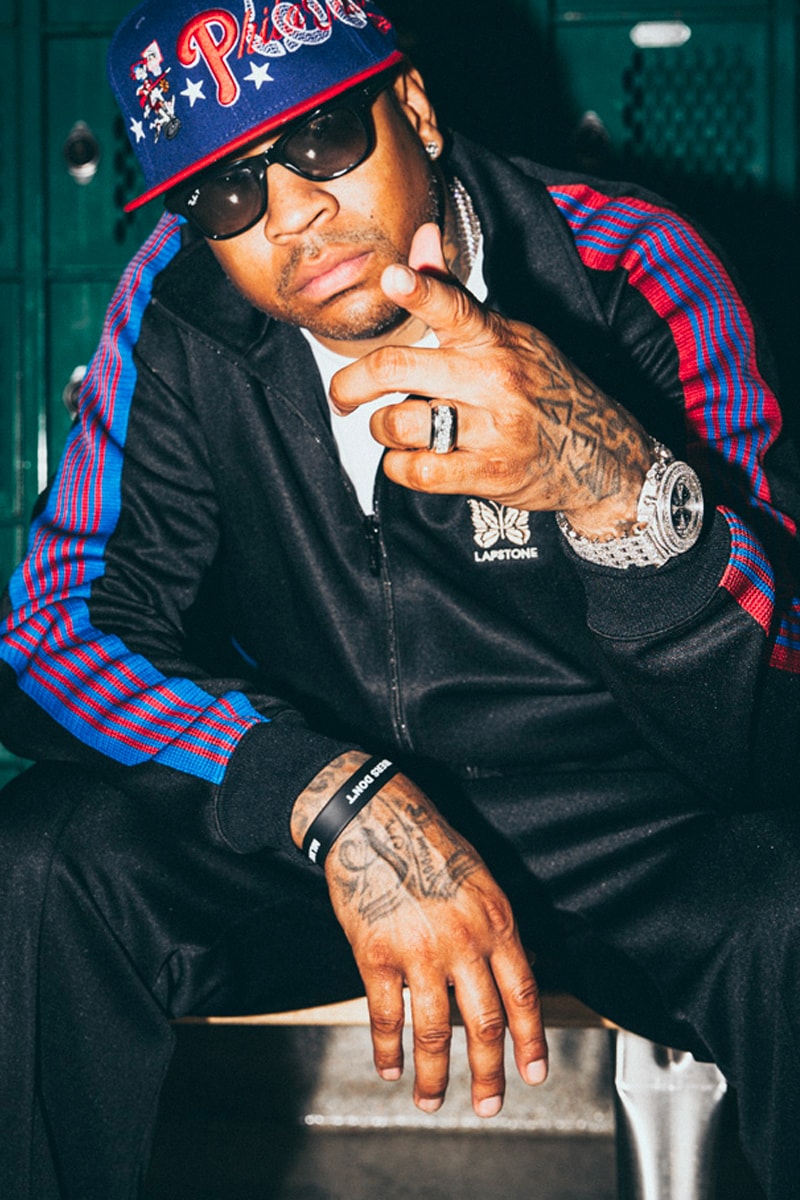 NBA 76ers Lapstone and Hammer NEEDLES Tracksuit track jacket track pants butterflu nepenthes basketball allen iverson philadelphia black red blue