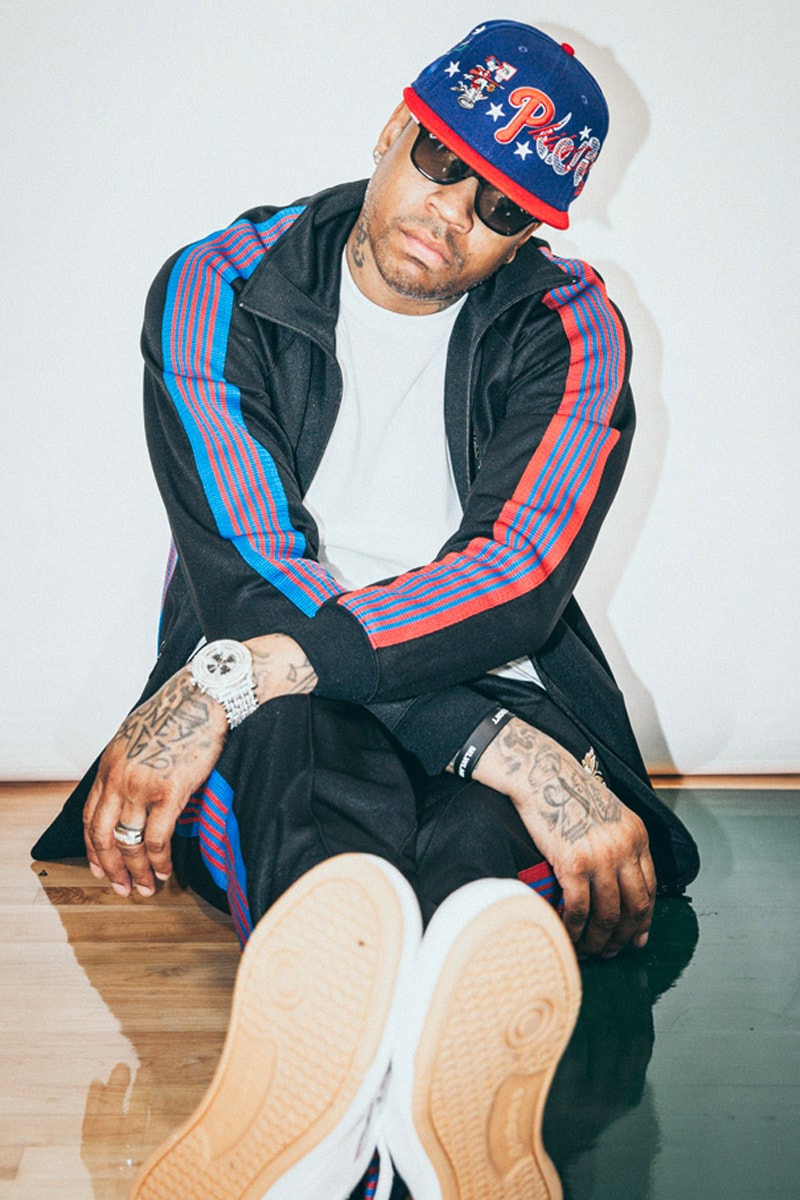 NBA 76ers Lapstone and Hammer NEEDLES Tracksuit track jacket track pants butterflu nepenthes basketball allen iverson philadelphia black red blue