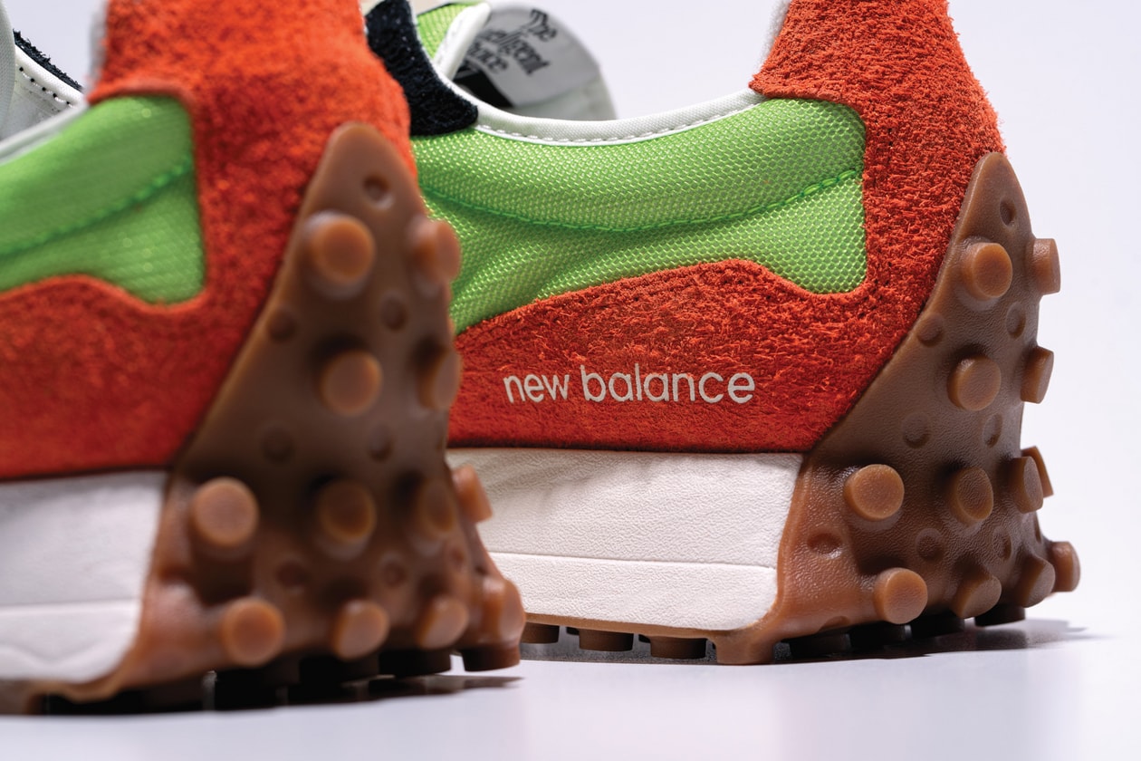 New Balance 327: Design and Inspiration Interview Sneaker Green Orange