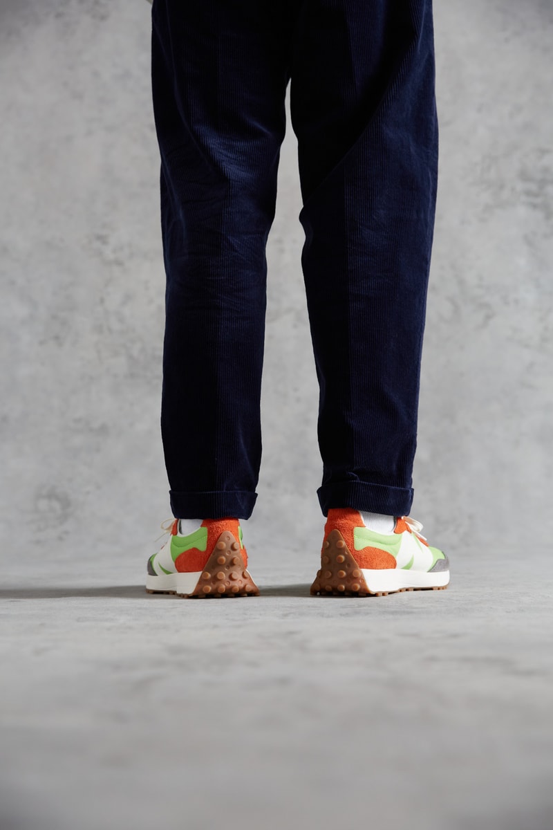 New Balance 327: Design and Inspiration Interview Sneaker Green Orange
